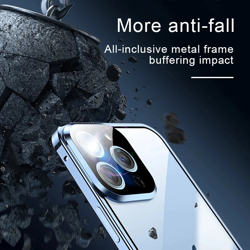 360°Full Protection Metal Magnetic Snap Lock Phone Case