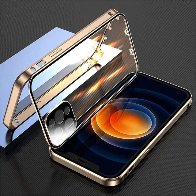 360°Full Protection Metal Magnetic Snap Lock Phone Case