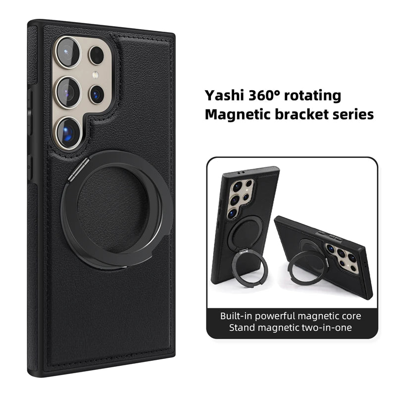 360 Rotating Metal Ring Stand Macsafe Magnetic Case for Samsung