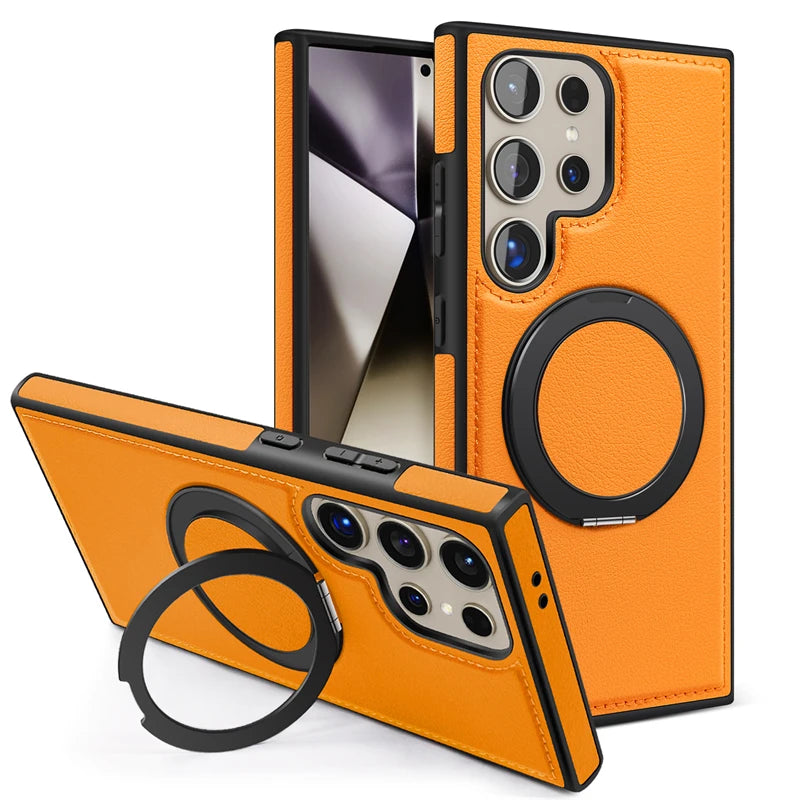360 Rotating Metal Ring Stand Macsafe Magnetic Case for Samsung