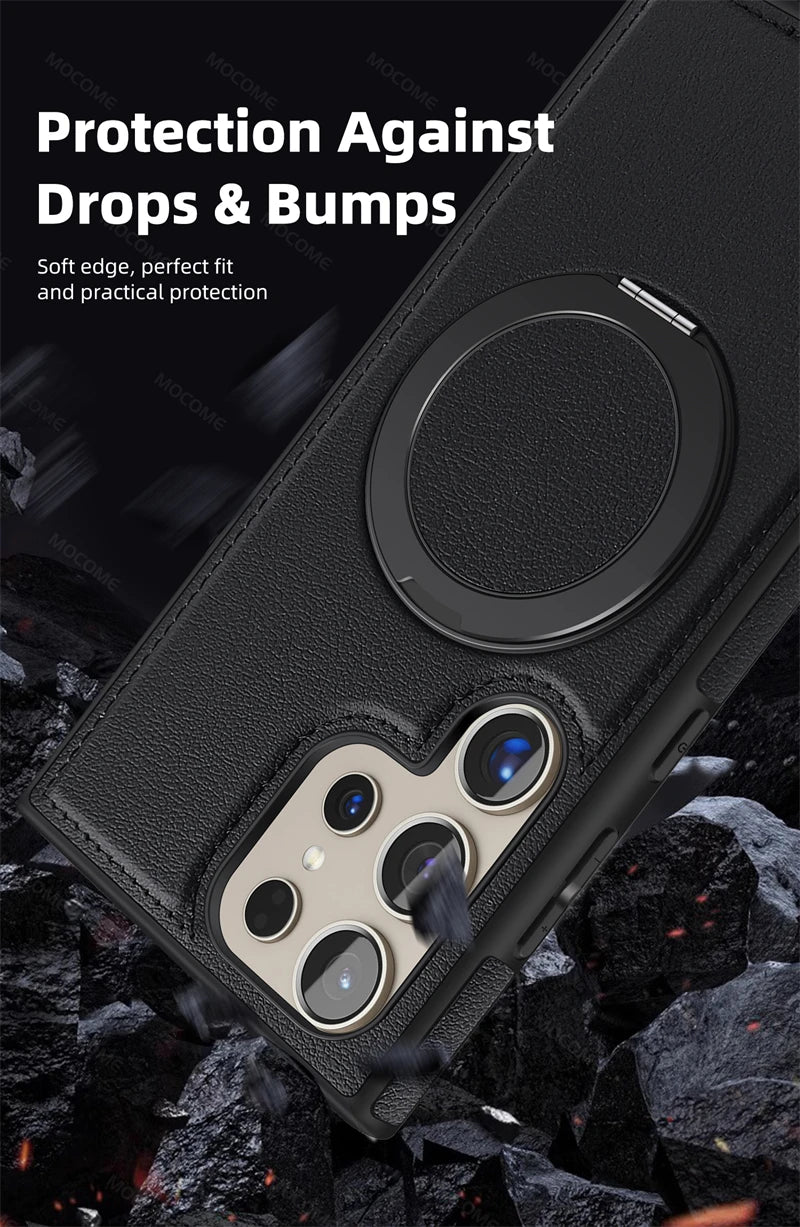 360 Rotating Metal Ring Stand Macsafe Magnetic Case for Samsung