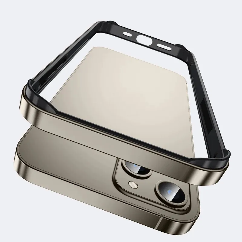 Hybrid Silicone Aluminum Metal Frame Case For iPhone