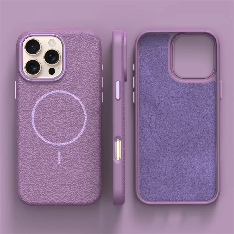 Magsafe Magnetic Business Leather Grain Case For iPhone