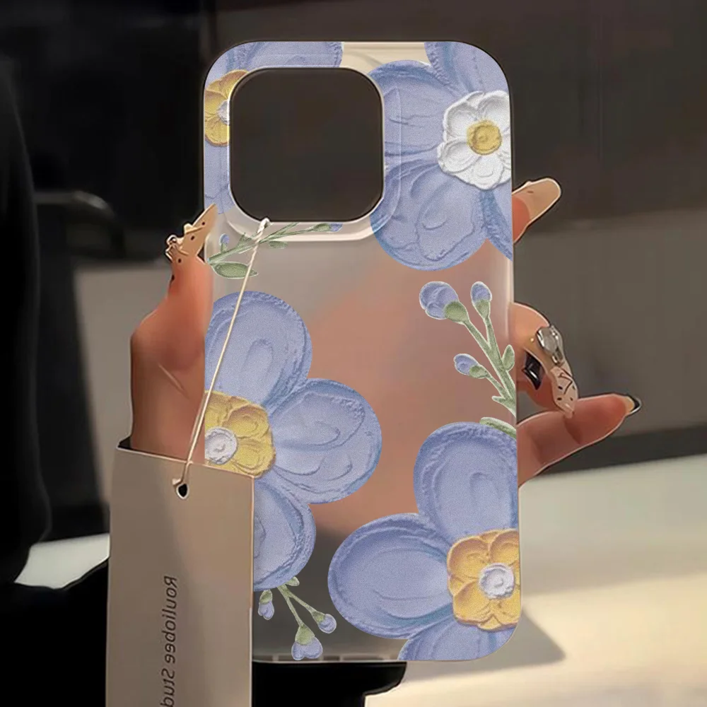 Slim Translucent Flowers Case For iPhone