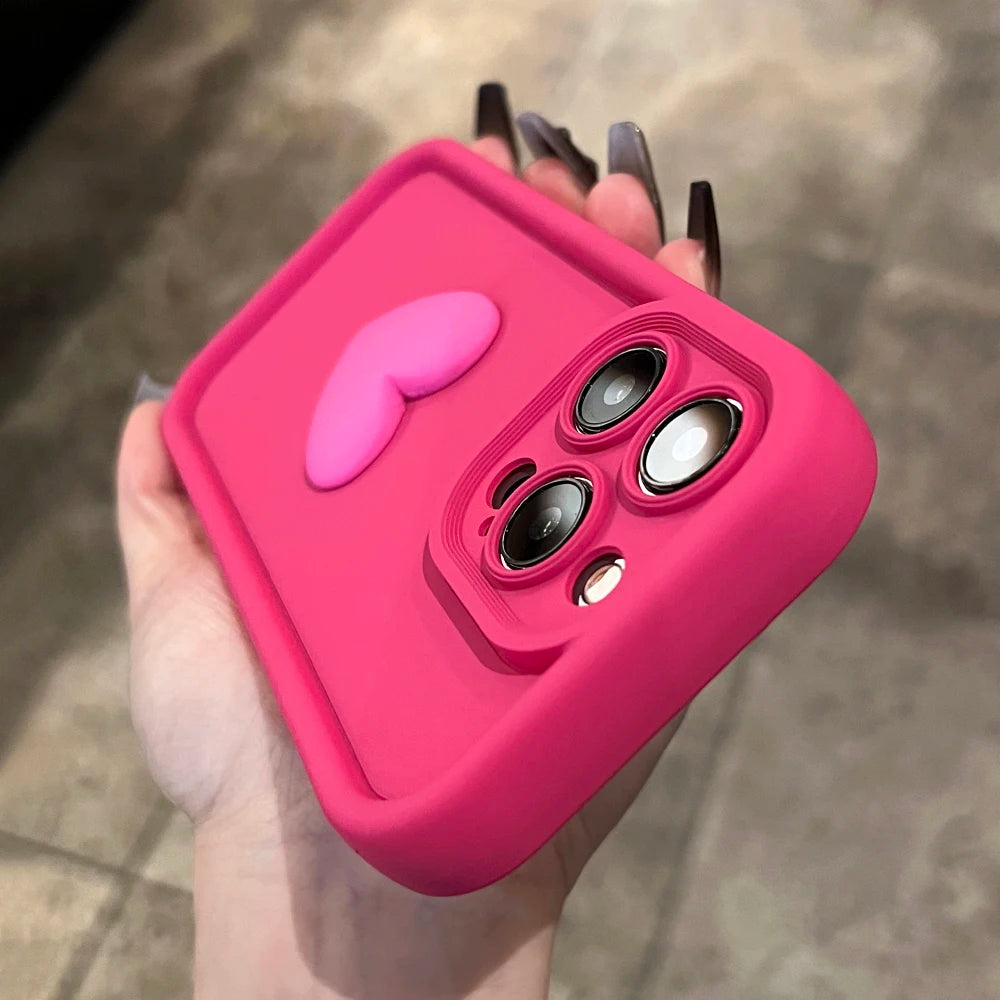 3D Candy Cute Love Heart Coffee Phone Case For iPhone