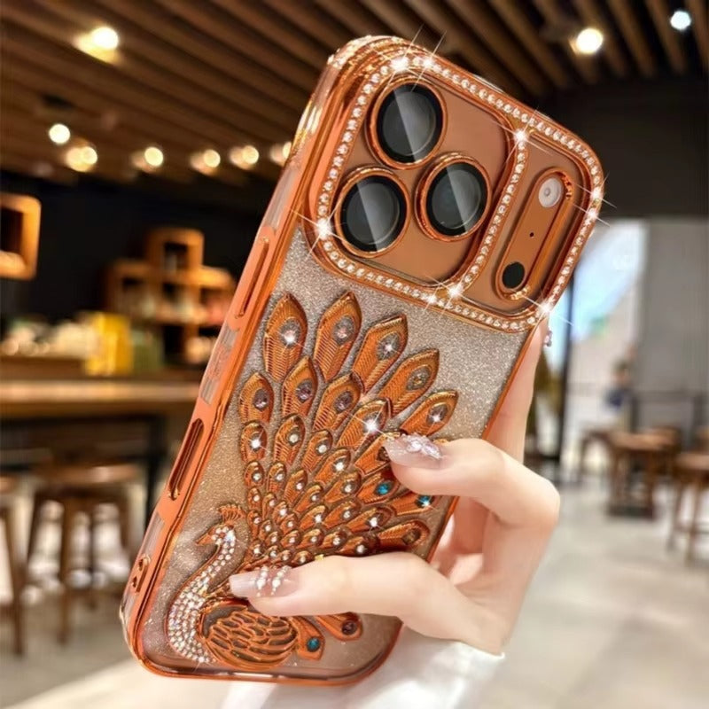 Luxury Bling Peacock Glitter Diamond Case For iPhone
