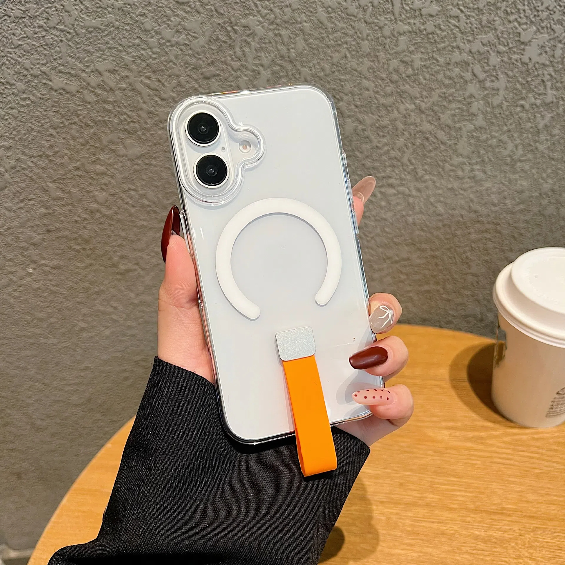 Magsafe Magnetic  Ring C-type Transparent Case For iphone