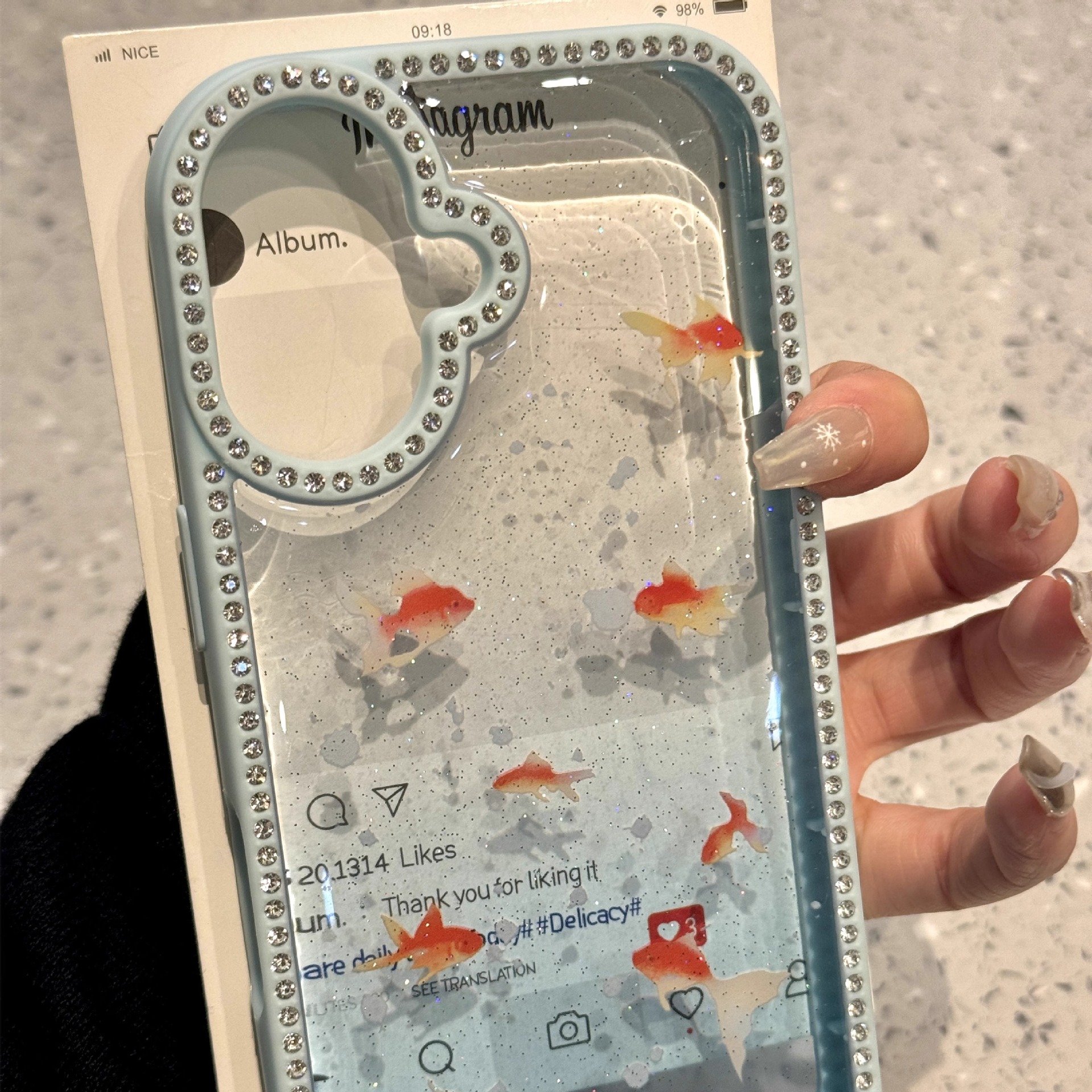 Blue Diamond Koi Fish Case For iPhone