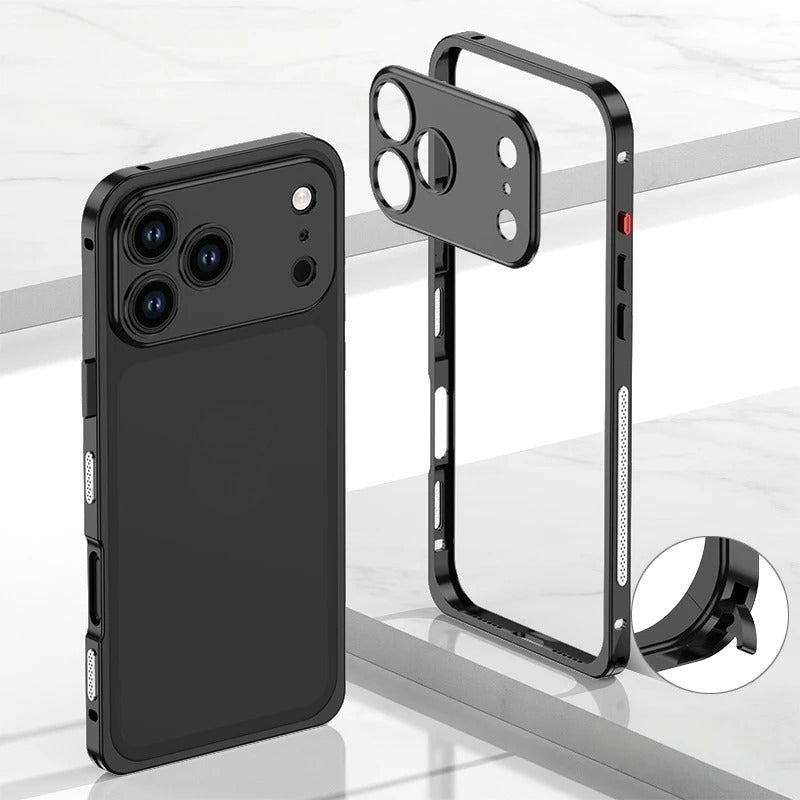 Luxury Alloy Lens Protect Silicone Lining Frame Case For iPhone