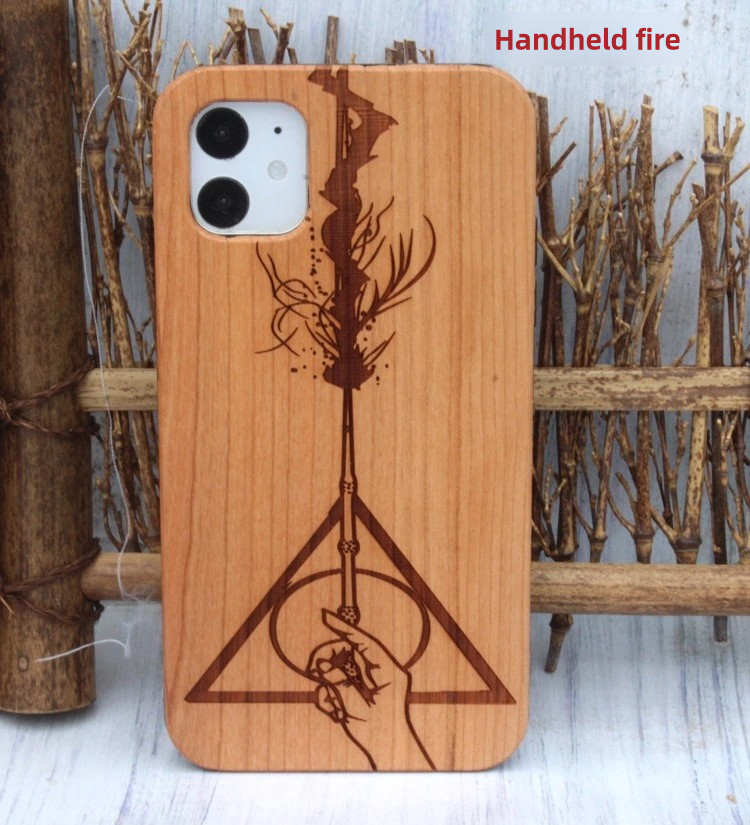 feature cherry wood laser engraving case for iphone
