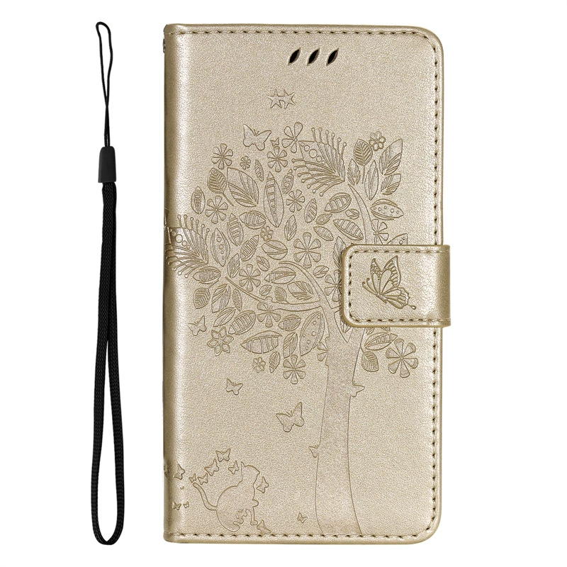 Butterfly embossing Flip Stand Leather Wallet Case For iPhone