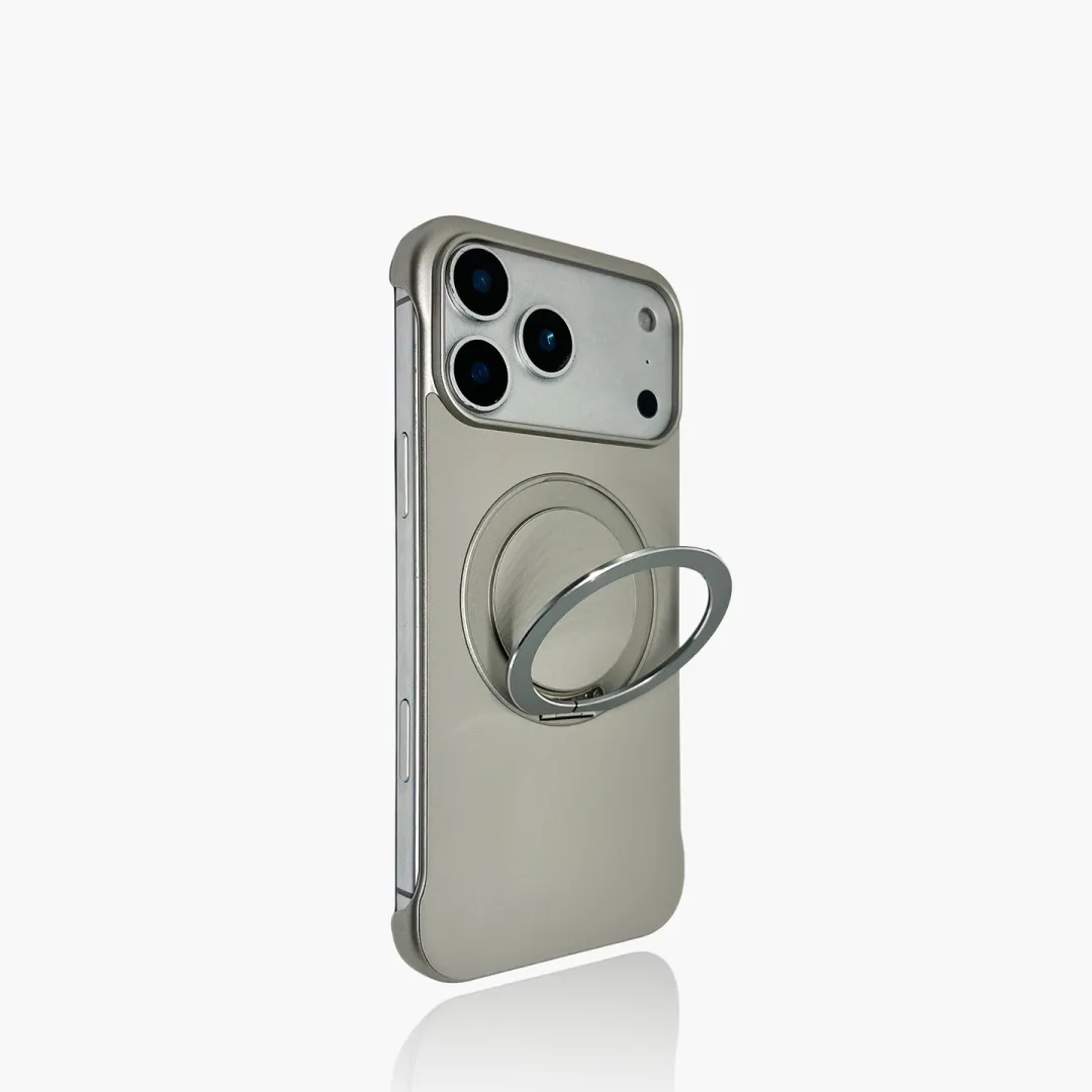 Ultra-thin Borderless magnetic stand leather case for iPhone