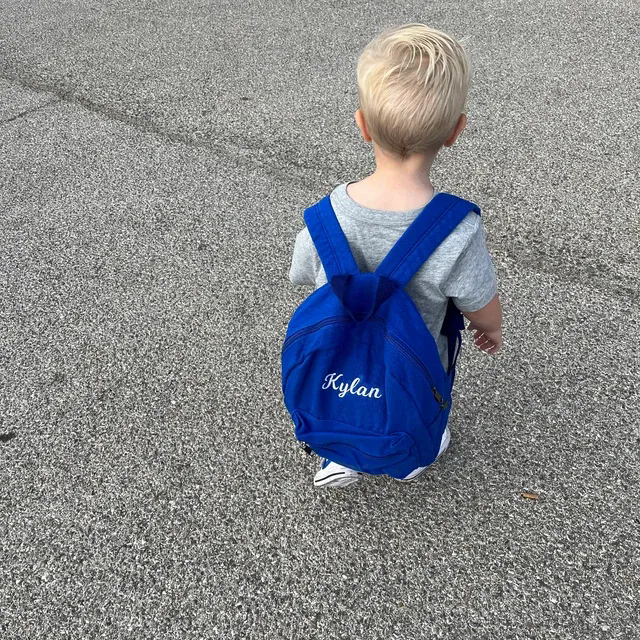 Personalized Embroidery Kid Canvas Backpack