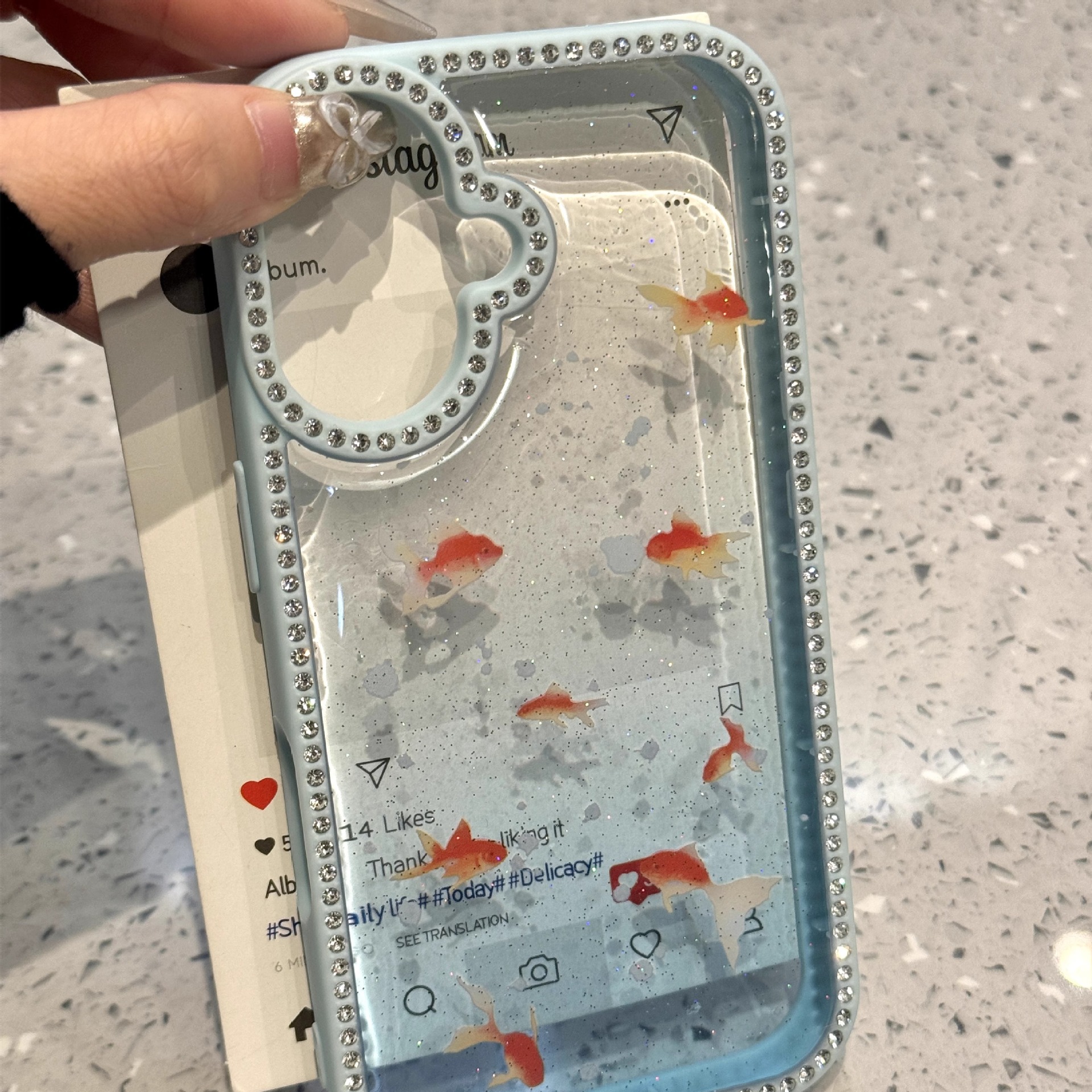 Blue Diamond Koi Fish Case For iPhone