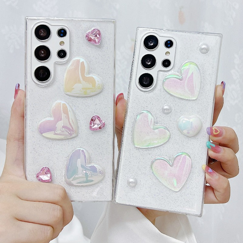 Transparent 3D Heart Phone Case For Samsung
