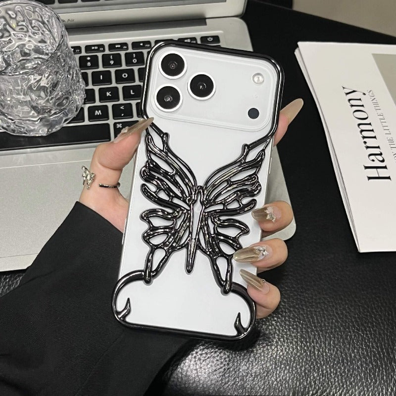 Borderless electroplated butterfly case for iPhone