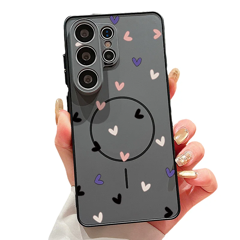 Mini Heart Printed Magnetic Case For Samsung
