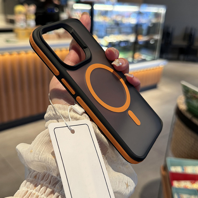 Bicolor Matte Frosted Magnetic Translucency Case For iPhone