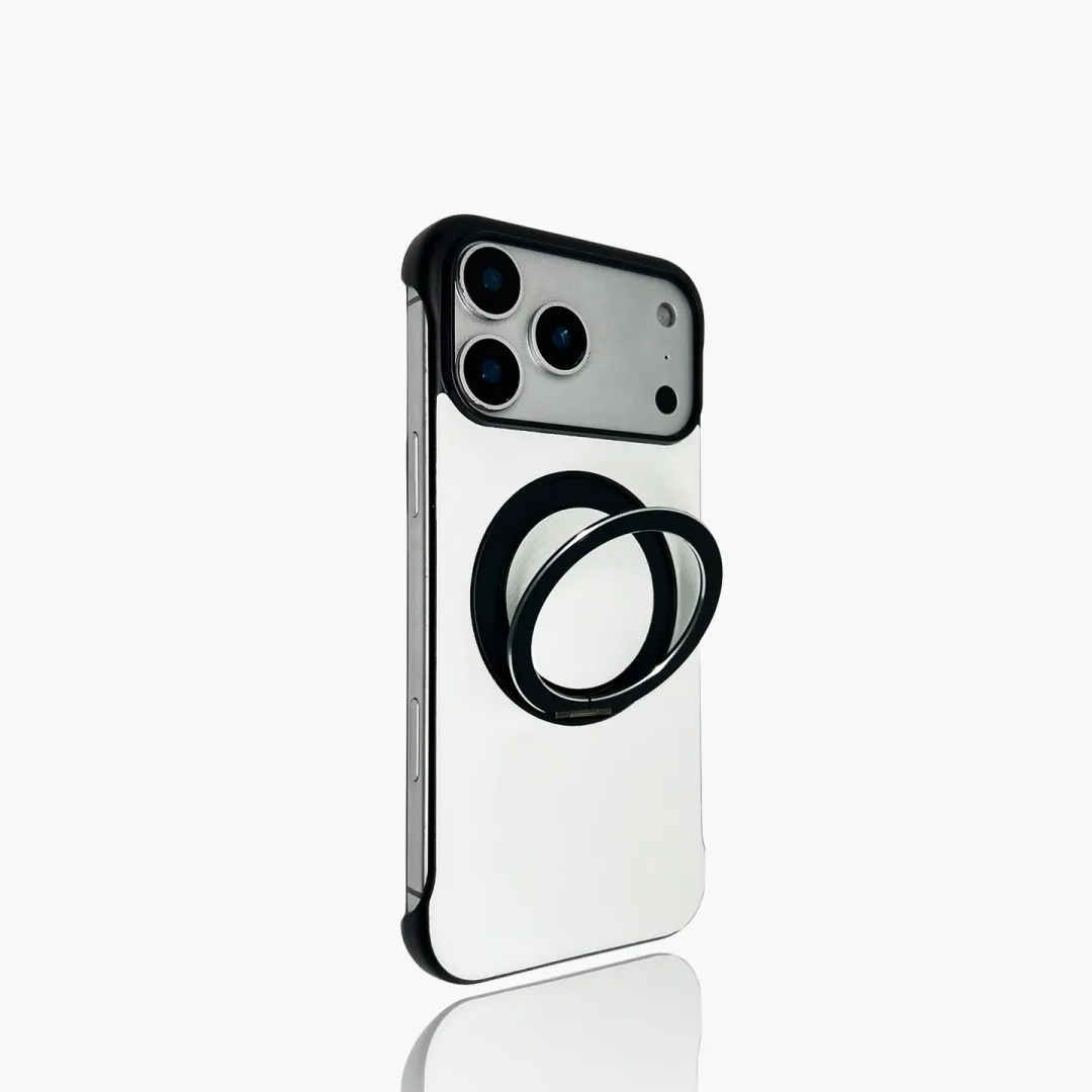 Ultra-thin Borderless magnetic stand leather case for iPhone