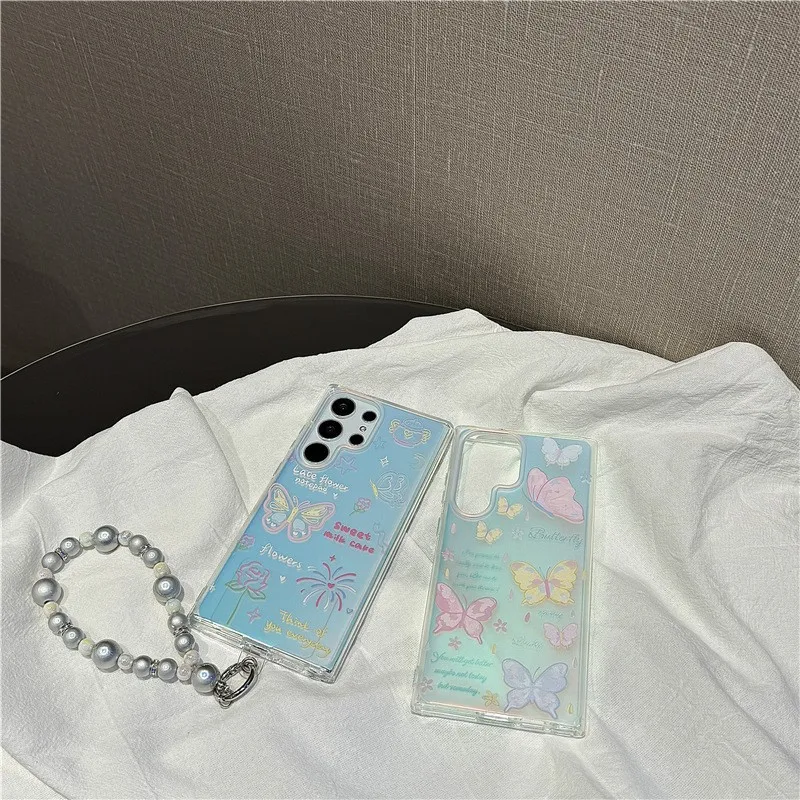 [Copy]Simple Graffiti Colorful Butterfly Laser Case for Samsung