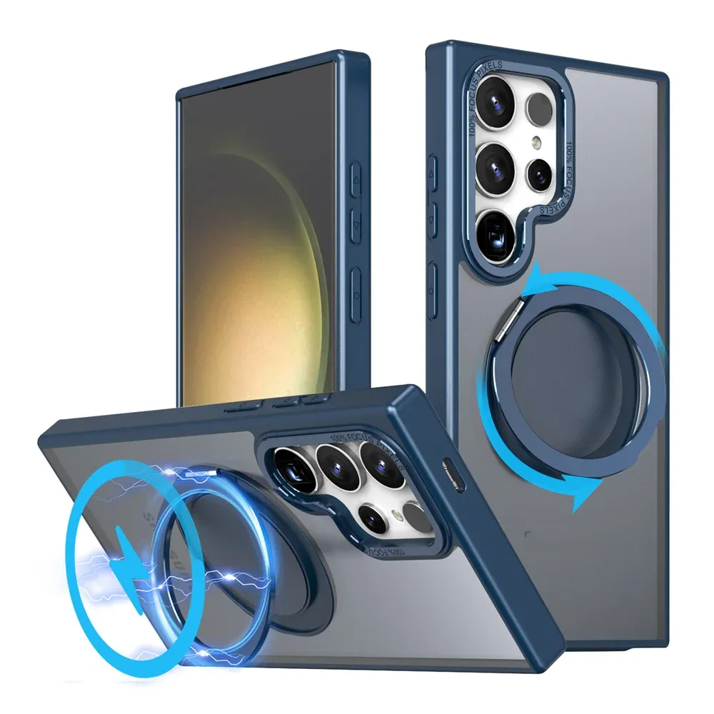 MagSafe 360 ° Rotating Magnetic Ring Matte Case for Samsung
