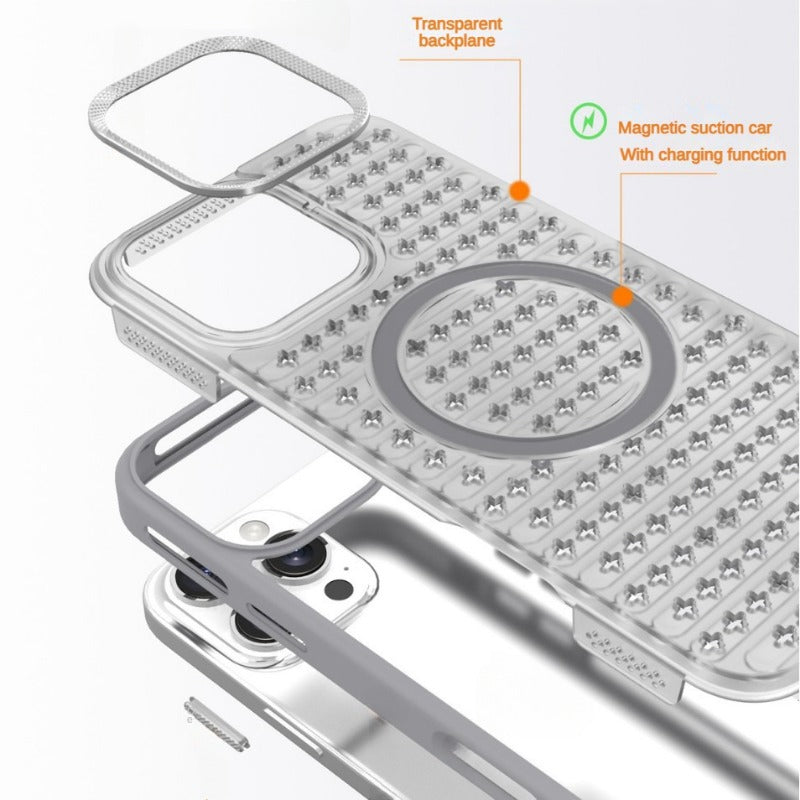 New breathable heat dissipation mesh shell phone case for iPhone