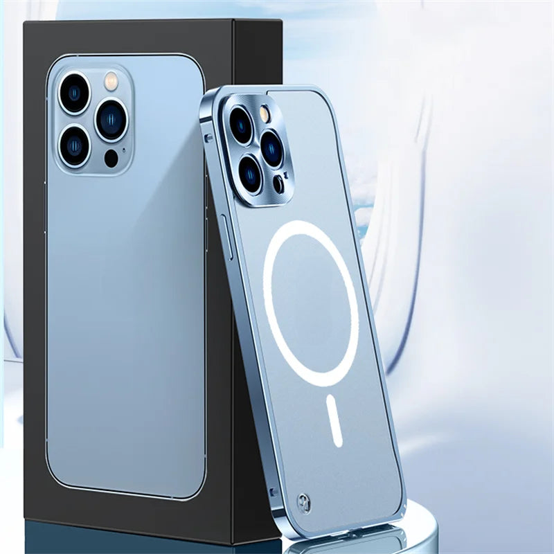 Magsafe Magnetic Metal Aluminum Alloy Translucent Case For iPhone