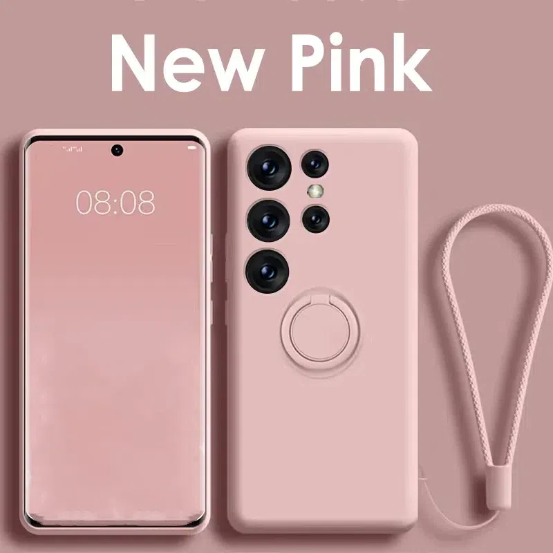 Magnetic Ring Holder and Strap Silicone Case for Samsung