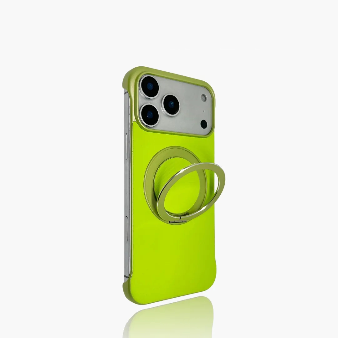 Ultra-thin Borderless magnetic stand leather case for iPhone