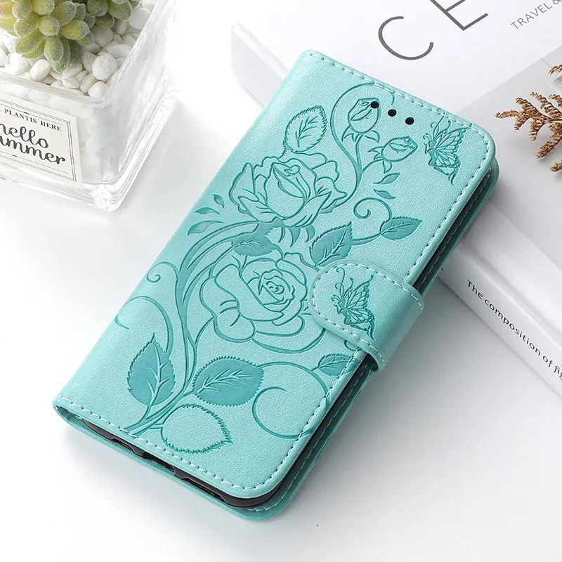 3D Rose Flip Shockproof Wallet Leather Case For Samsung