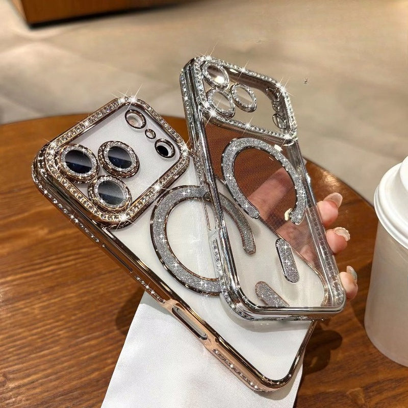 Diamond Magsafe magnetic electroplating case For iPhone
