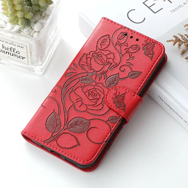 3D Rose Flip Shockproof Wallet Leather Case For Samsung