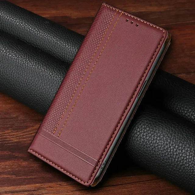 Magnetic Leather Flip Wallet Case for Samsung