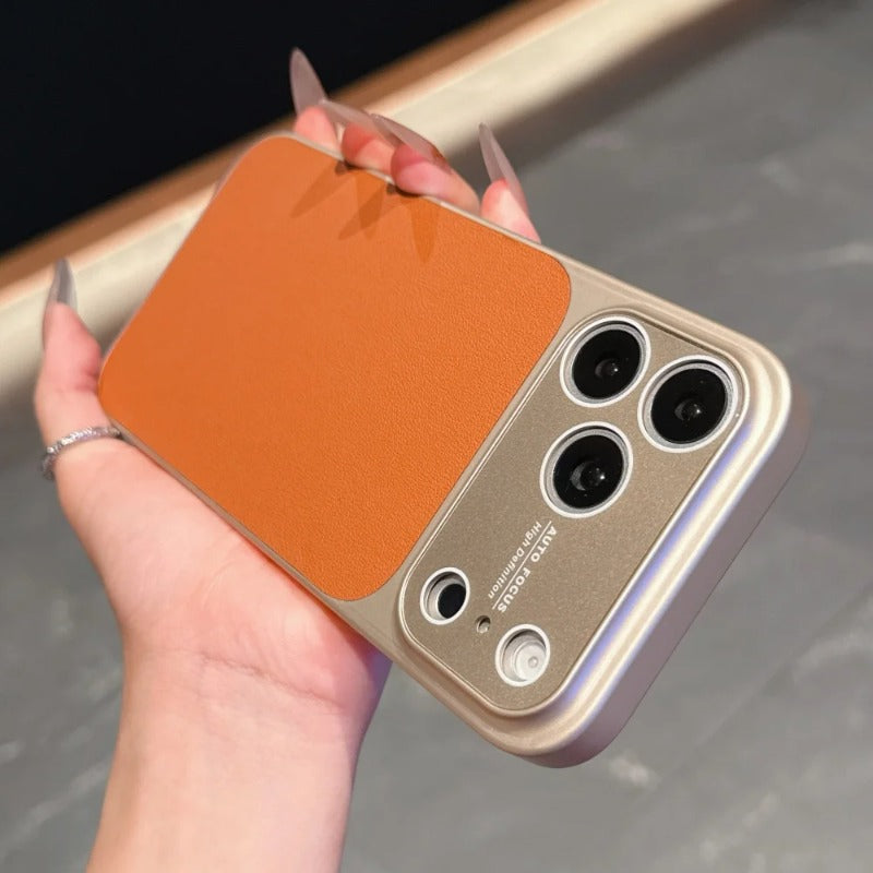 Simple Leather Texture Shockproof Case For iPhone