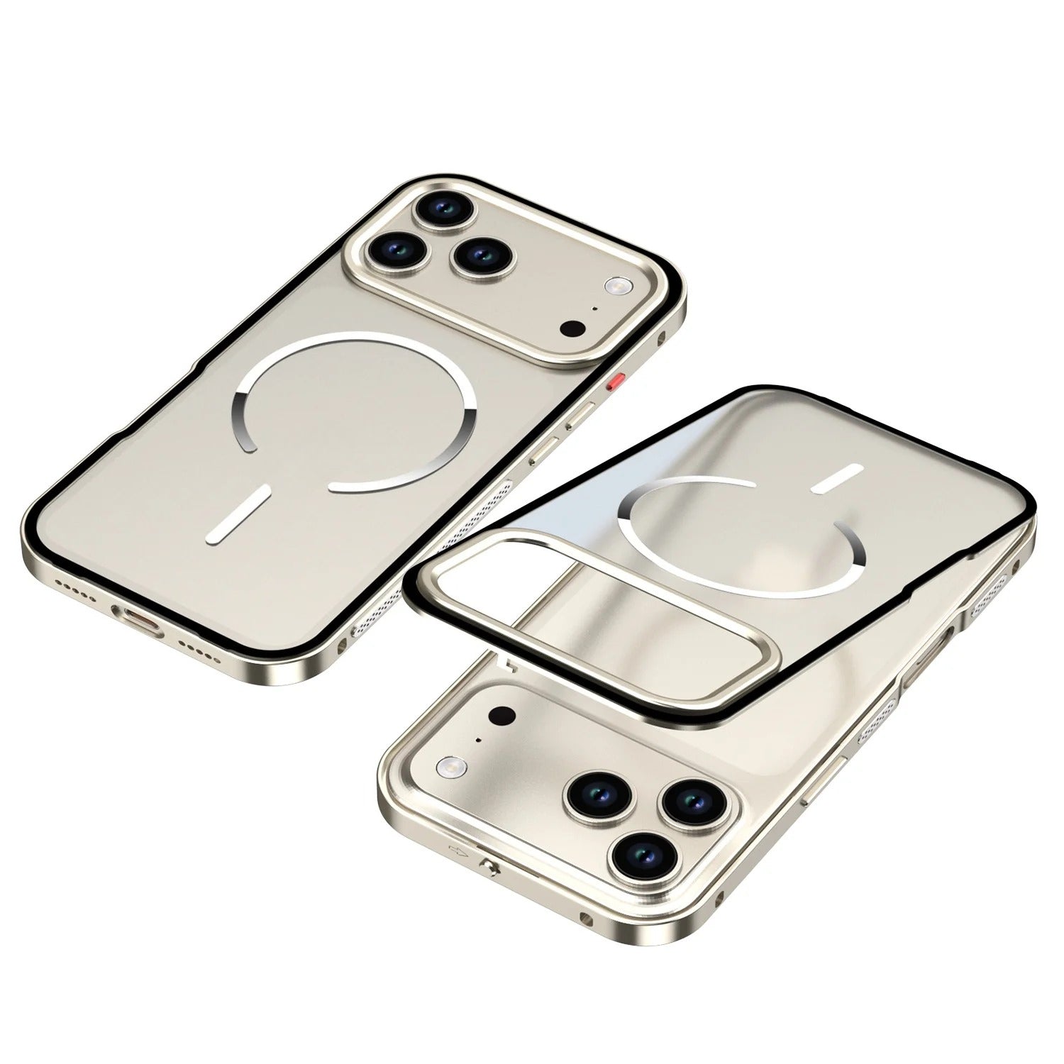 Metal frame frosted back panel magnetic case For iPhone