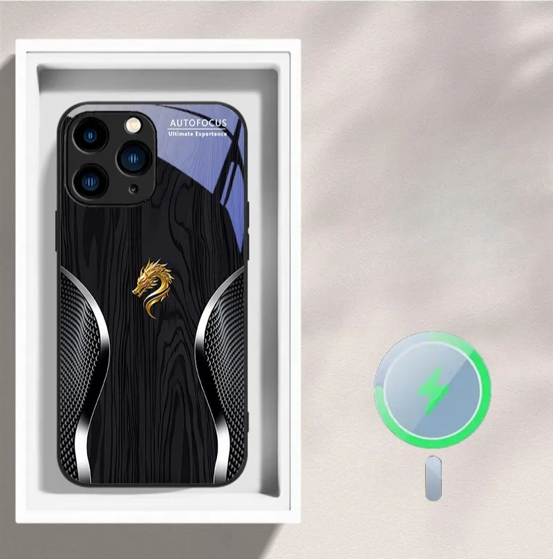 Magsafe Dragon Spirit Wood Grain Case For iPhone