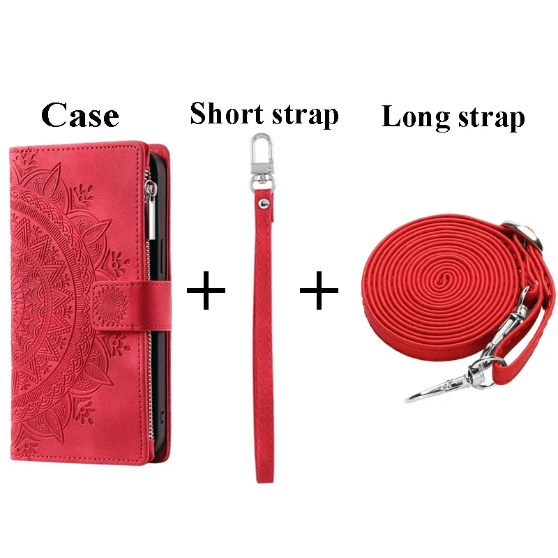 Embossing  Leather Flip Wallet Case For Samsung