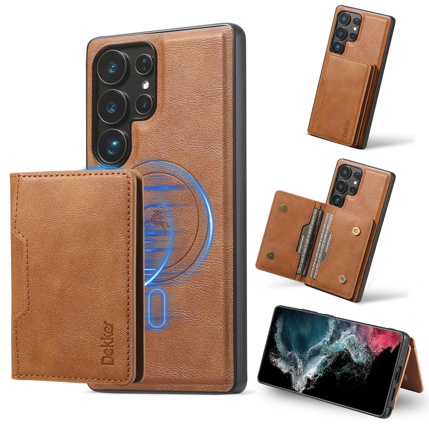 Magsafe Magnetic Wallet Leather Case for Samsung