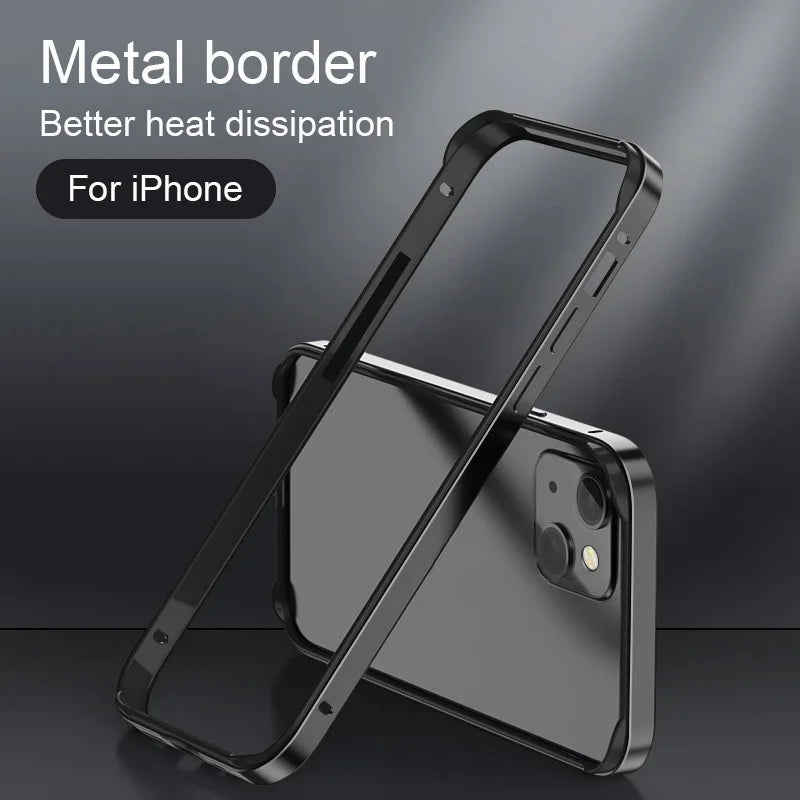 Hybrid Silicone Aluminum Metal Frame Case For iPhone