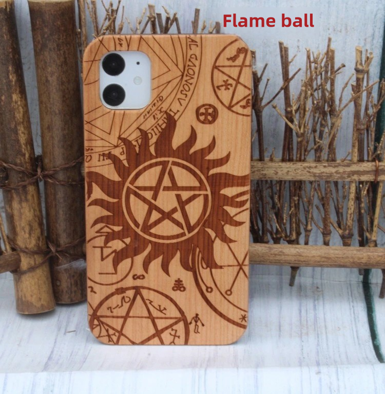 feature cherry wood laser engraving case for iphone