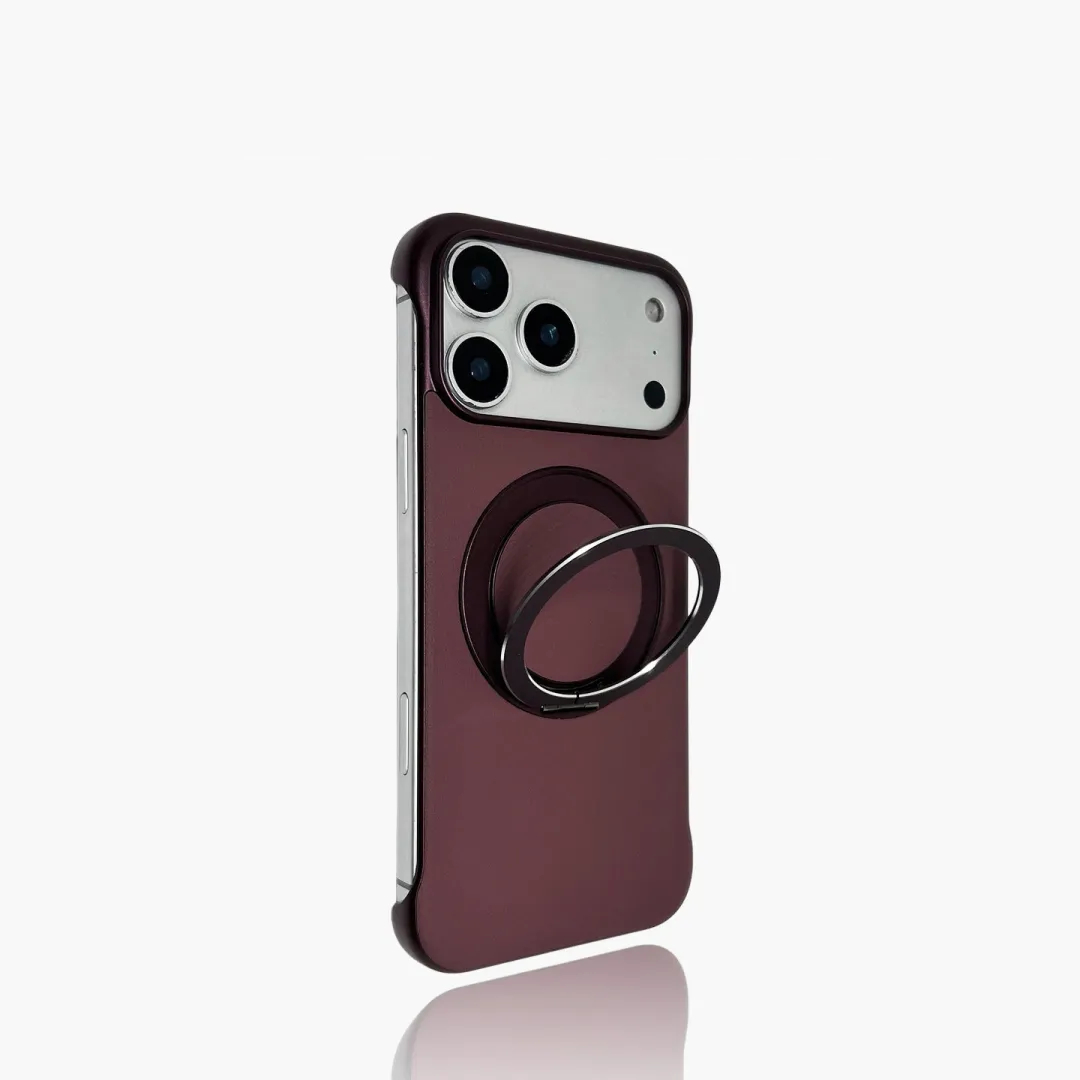 Ultra-thin Borderless magnetic stand leather case for iPhone