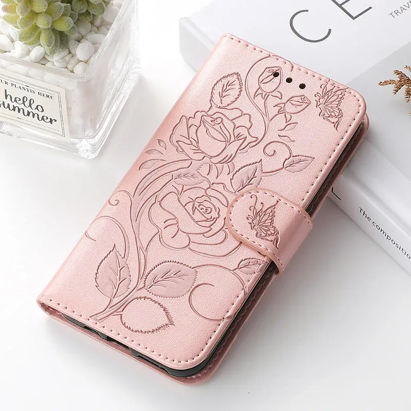 3D Rose Flip Shockproof Wallet Leather Case For Samsung