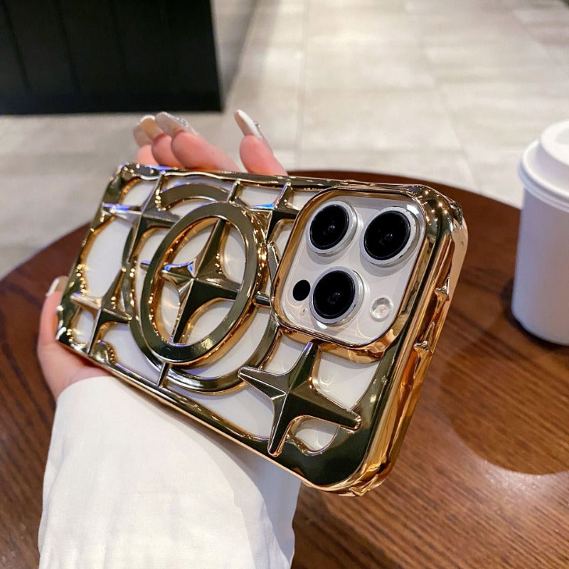 Star hollow heat dissipation magnetic case for iPhone