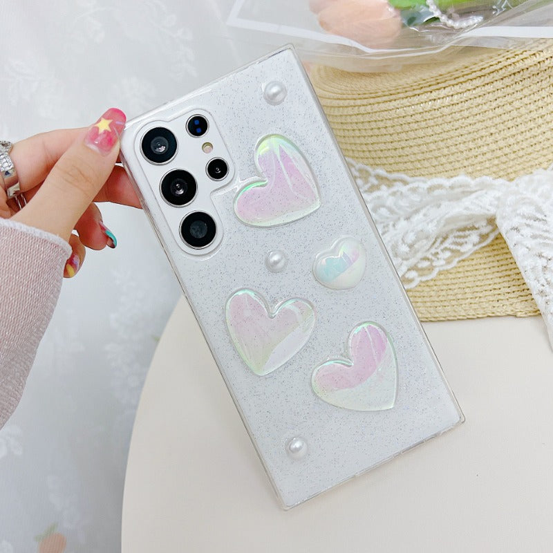 Transparent 3D Heart Phone Case For Samsung