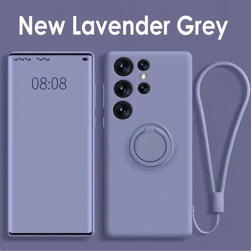 Magnetic Ring Holder and Strap Silicone Case for Samsung