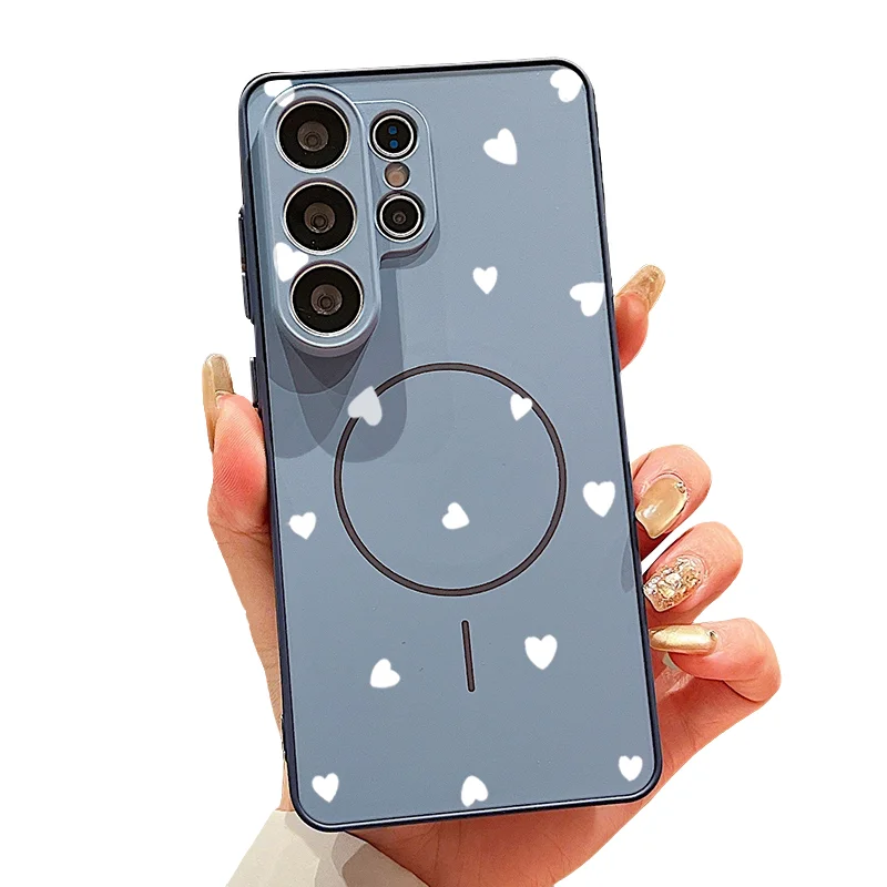 Mini Heart Printed Magnetic Case For Samsung
