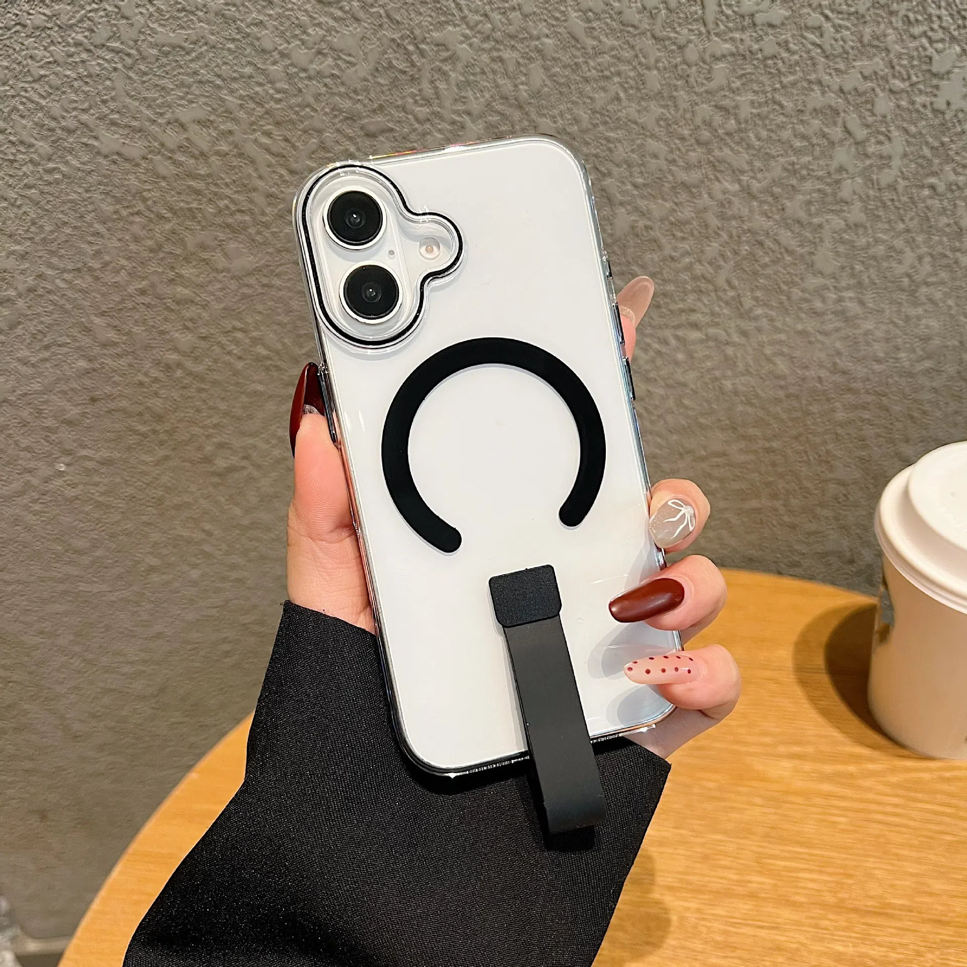 Magsafe Magnetic  Ring C-type Transparent Case For iphone