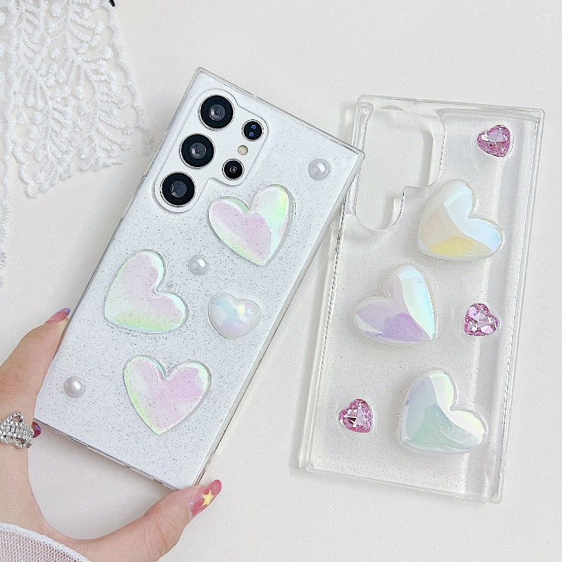 Transparent 3D Heart Phone Case For Samsung