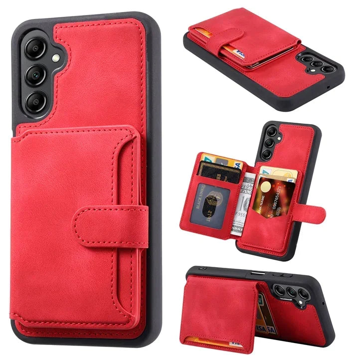 Business Leather Wallet RFID Flip Case For Samsung
