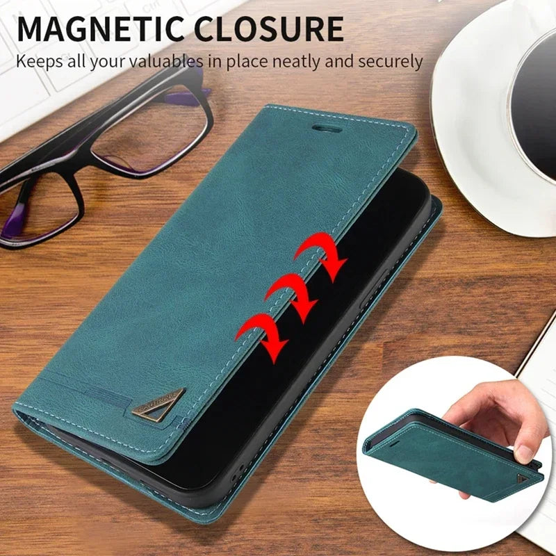Anti-theft Flip Leather Wallet Case For Samsung Galaxy A